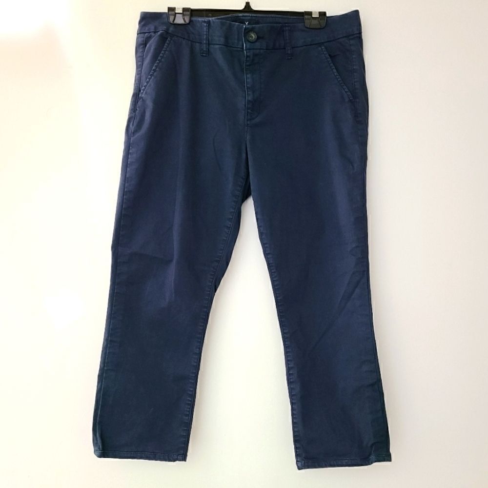 American Eagle Stretch Skinny Cropped Chino Pants – Navy Blue 16
